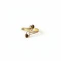 Bague or lin beige fond blanc