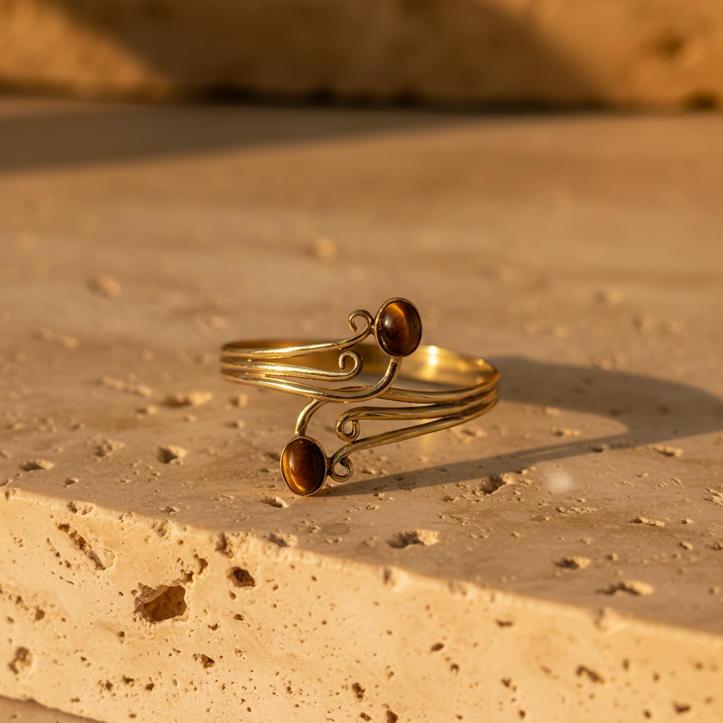 Bague pierre golden hour détails