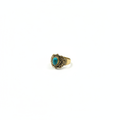 Bague turquoise bronze dorée - fond blanc