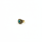 Bague turquoise bronze dorée - fond blanc