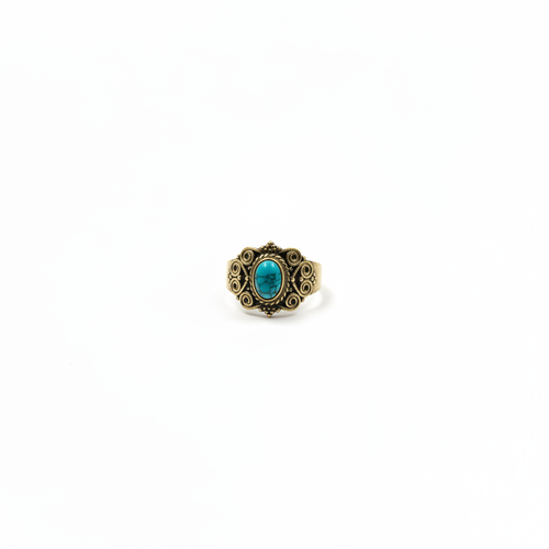 Bague turquoise bronze - vue de face