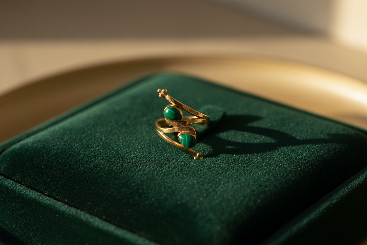 Bague velours vert