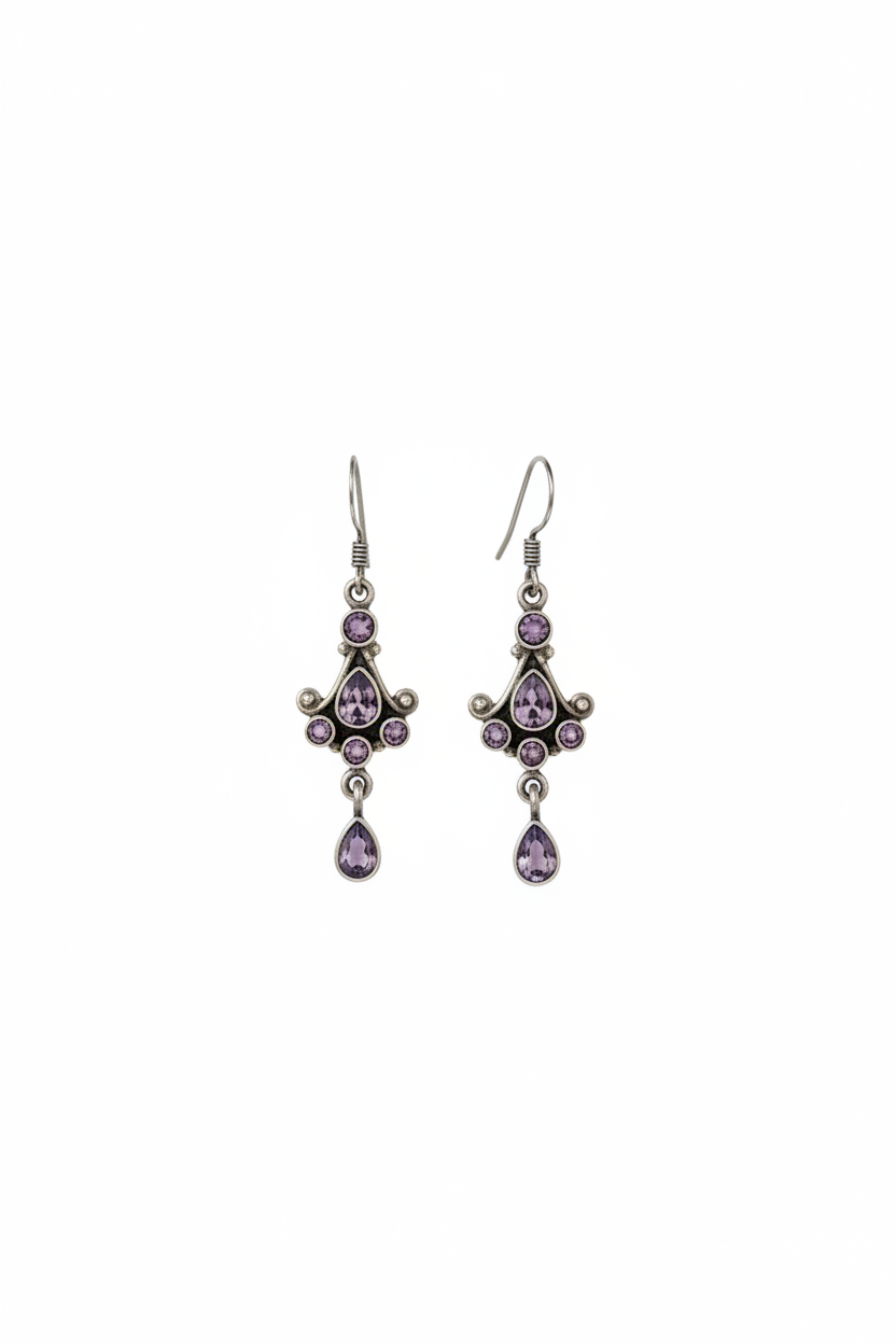 Boucles chandelier améthyste – studio blanc