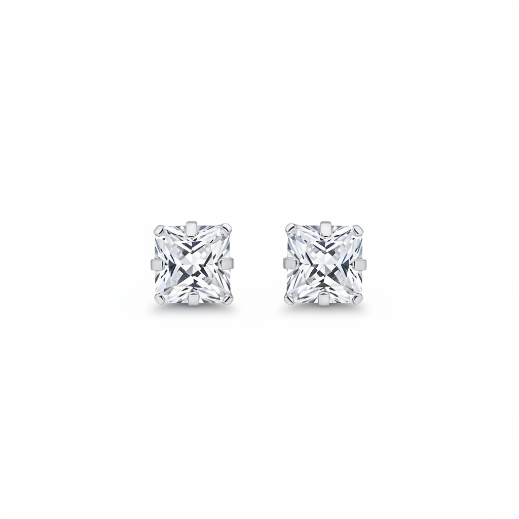 Boucles d'oreilles – fond blanc studio