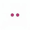 Boucles d'oreilles puces cristal rose vif — studio