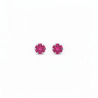 Boucles d'oreilles puces cristal rose vif — studio