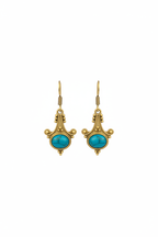 Boucles d'oreilles turquoise – studio blanc