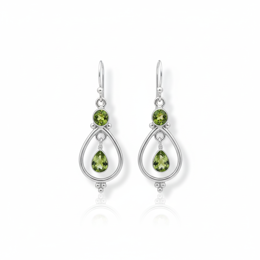 Boucles péridot - fond blanc