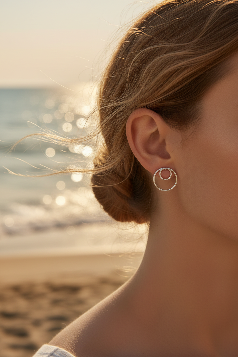 Boucles portées plage