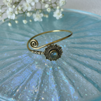 Bracelet bronze - verre givré irisé