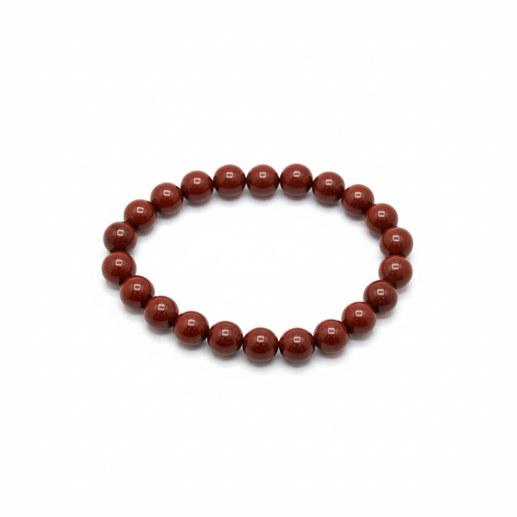 Bracelet jaspe rouge - fond blanc