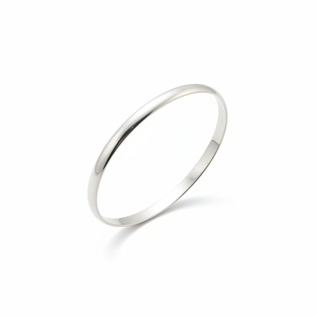 Bracelet jonc argent – position inclinée