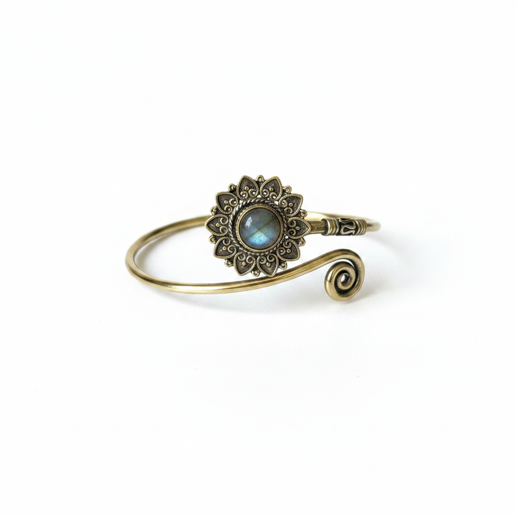 Bracelet labradorite fond blanc studio