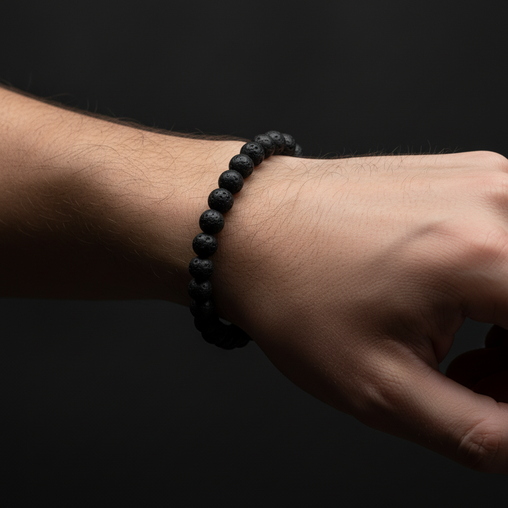 Bracelet lave homme studio sombre