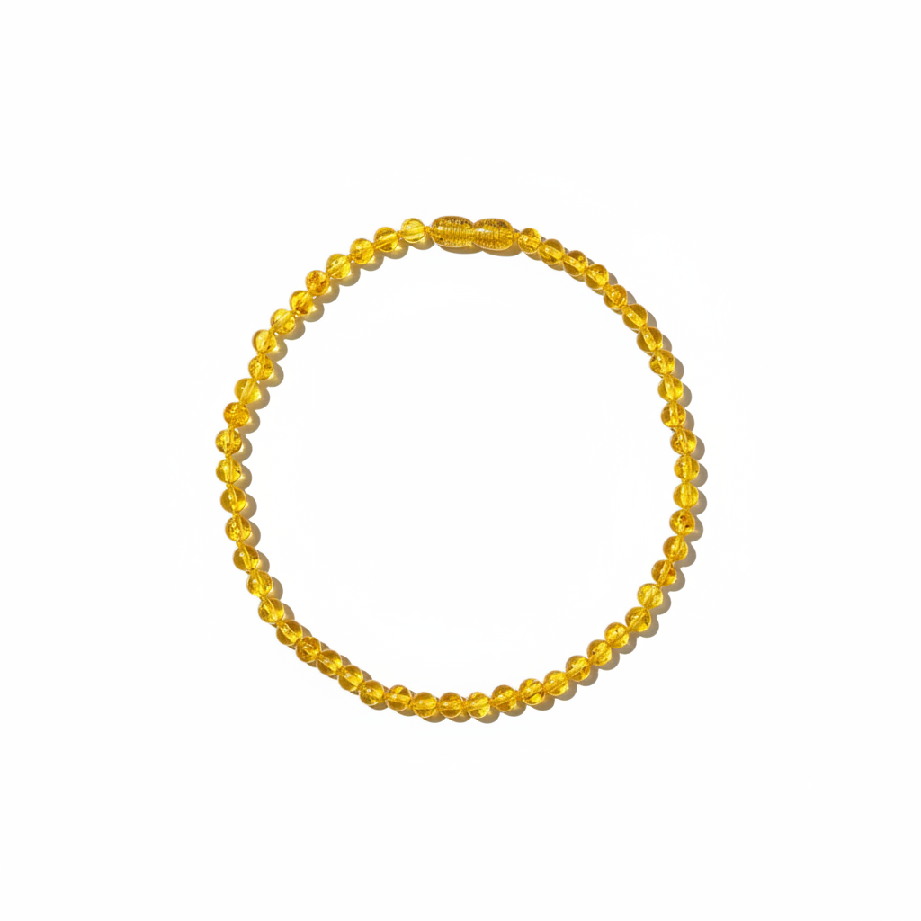 Collier ambre doré – photo produit studio