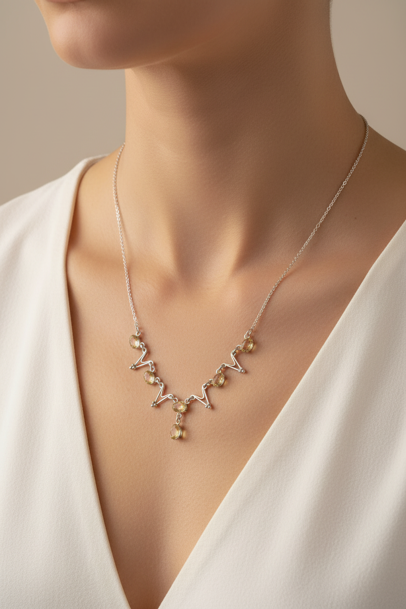 Collier citrine porté