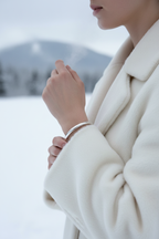 Jonc argent hiver cachemire