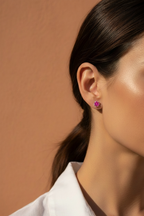 Puces cristal rose vif – style terracotta
